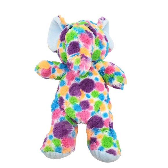 World Plush Inc Painted Polka Dot Elephant Plush Stuffed Animal Soft Toy Rainbow - Picture 1 of 5